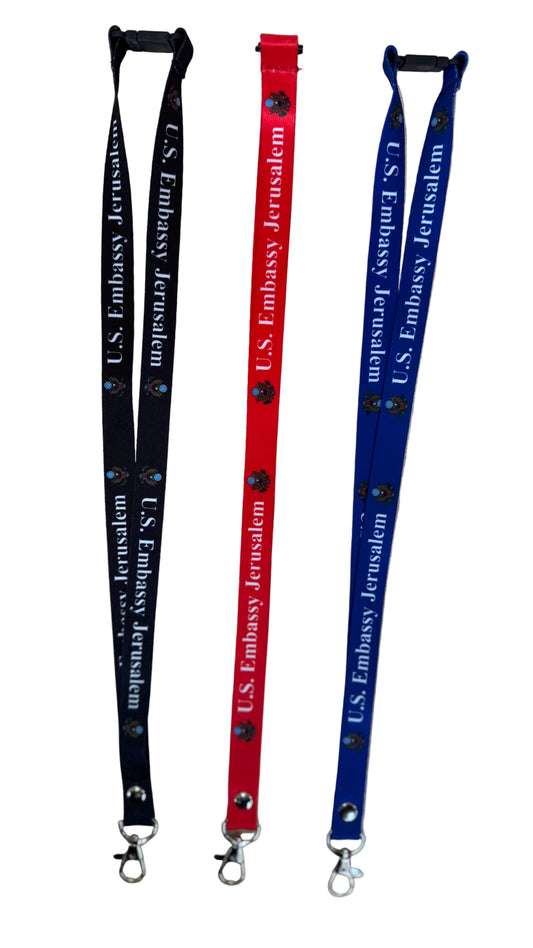 Jerusalem Embassy Lanyard Blue