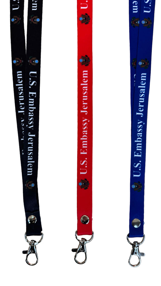 Lanyard: Jerusalem Embassy (Blue/Red/Black)