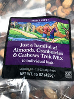 Trader Joe's Almonds, Cranberries & Cashew Trek Mix mini bags