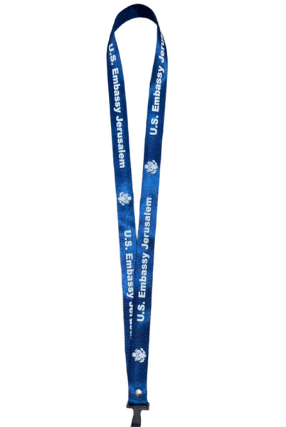 Jerusalem Embassy Lanyard Blue