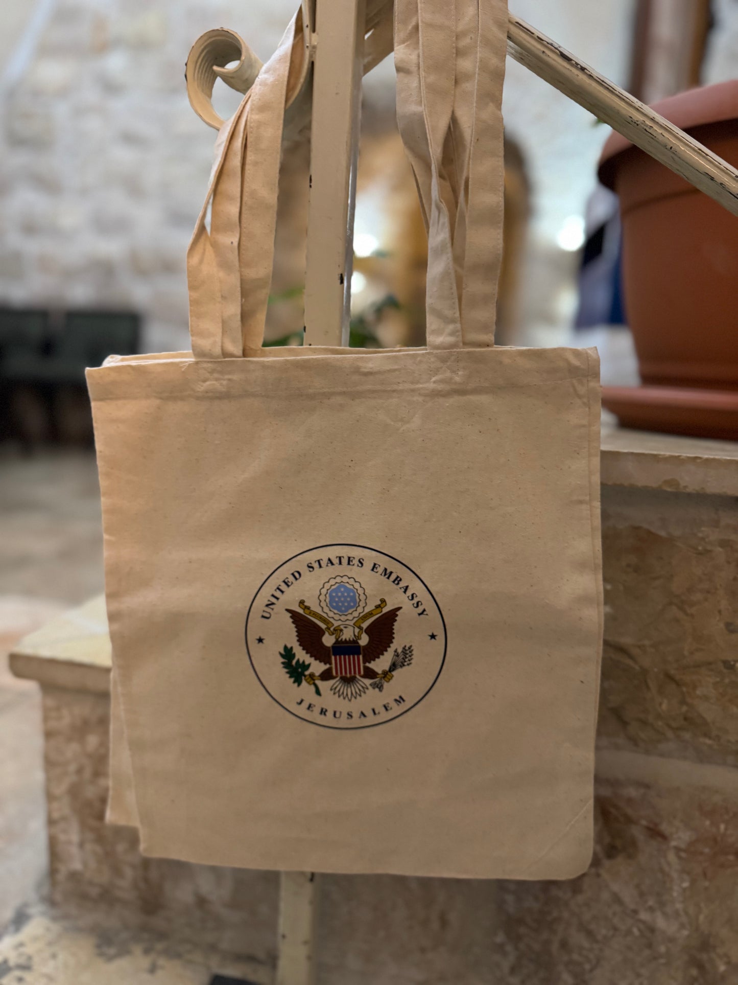 Embroidery Cotton Tote Bag w/ Embassy Seal