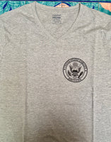 Grey V-Neck T-Shirt with Embassy Seal