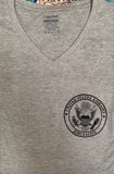 Grey V-Neck T-Shirt with Embassy Seal