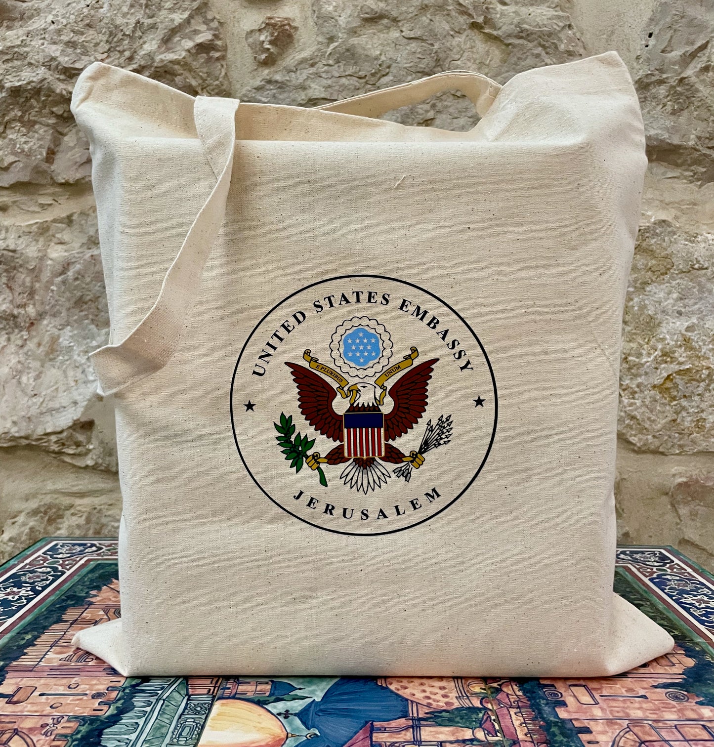 Embroidery Cotton Tote Bag w/ Embassy Seal