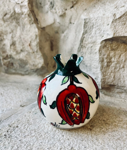 Jerusalem Collection Hand-Painted Ceramics - Pomegranate Bud Vase