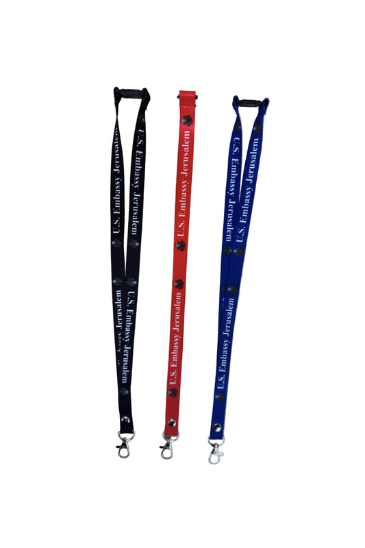 Lanyard: Jerusalem Embassy (Blue/Red/Black)